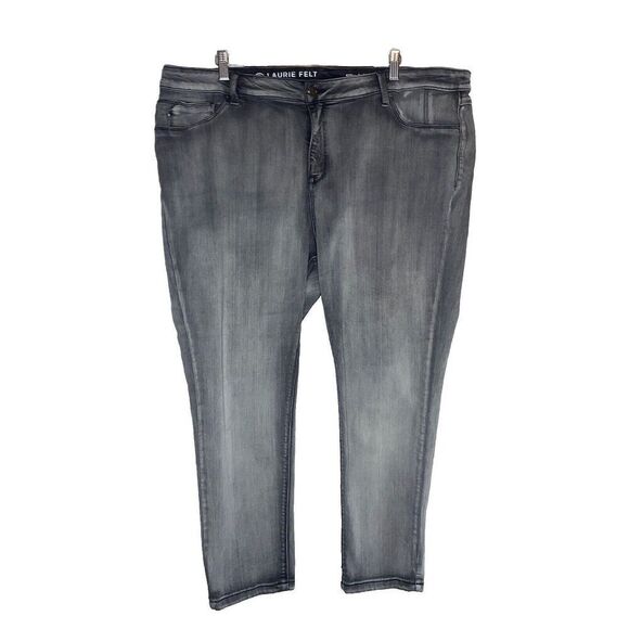 Laurie Felt Silky Ankle Skinny Jeans Zipper Black Grey Stretch High Rise 2XP/24 - Picture 2 of 16